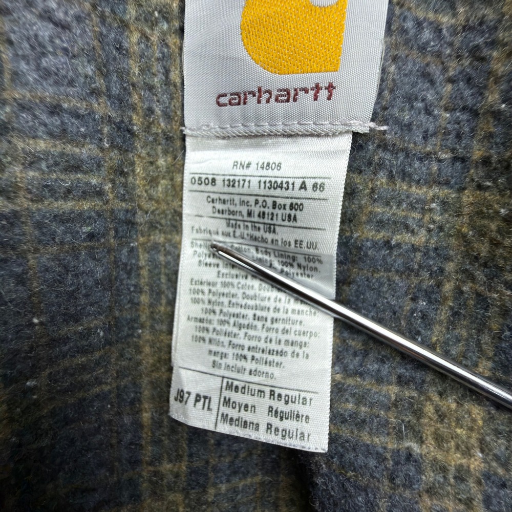 Carhartt Detroit Jacket Blanket Lined Mens Medium J97 PTL Petrol Gray - Picture 5 of 16